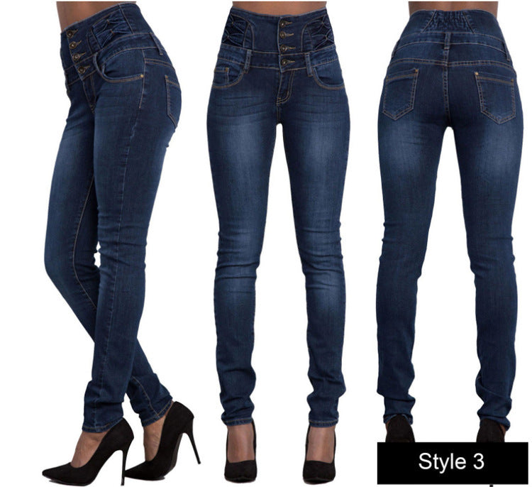 Fashion Elastic High Waist Jeans Women Pencil Fashion Elastic High Waist Jeans Women Pencil